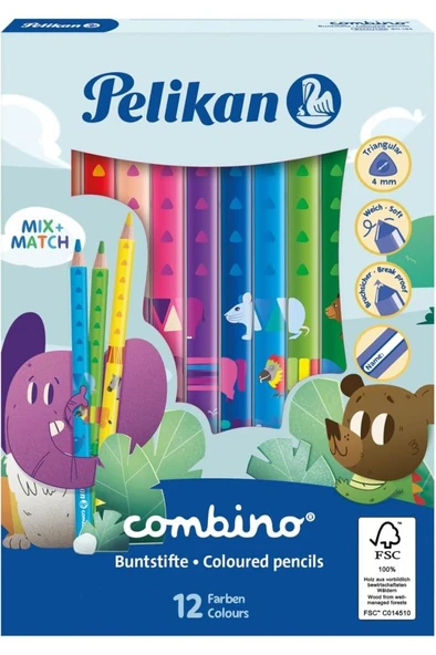 Pelikan Combino 12'li Jumbo Kuru Boya Kalemi / 811194 ürün görseli 1