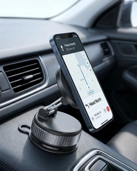 Nevamel® Araç İçi Manyetik Navigasyon Telefon Tutucu Güçlü Mıknatıslı Stand ürün görseli 1