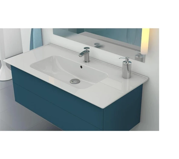 Turkuaz Cerastyle Blue Etajer Uyumlu (Damlalıklı) Lavabo 80*47 cm ürün görseli 1
