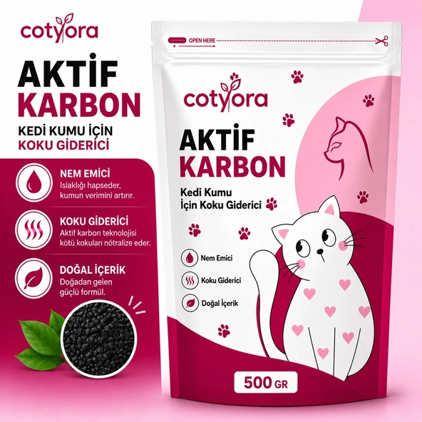 Active Carbon Kedi Kumu Koku Giderici Önleyici 420 GR Aktif Karbon Granül Önleyici ürün görseli 1