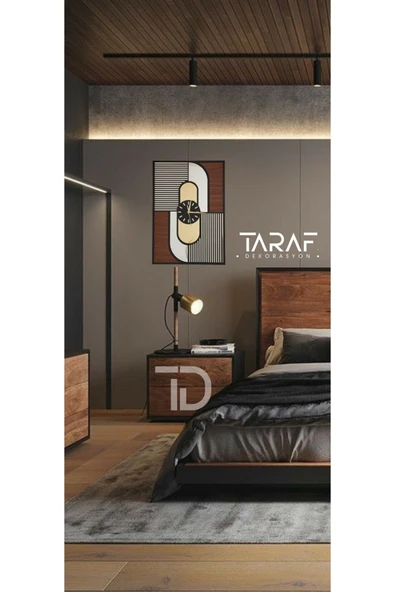 Taraf Dekorasyon Pisatto 41x58 Dekoratif Asimetrik Tablo Lazer Duvar Saati ürün görseli 1