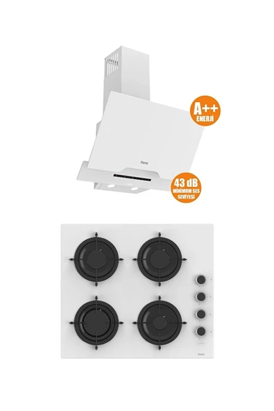 Ferre MEGA SERİSİ 2'Lİ ANKASTRE SET OCAK+DAVLUMBAZ (D064SA-CS206) ürün görseli 1