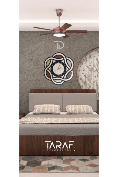 Taraf Dekorasyon Sarmal Sonsuz Lazer Kesim Dekoratif Duvar Saati M01 ürün görseli 1