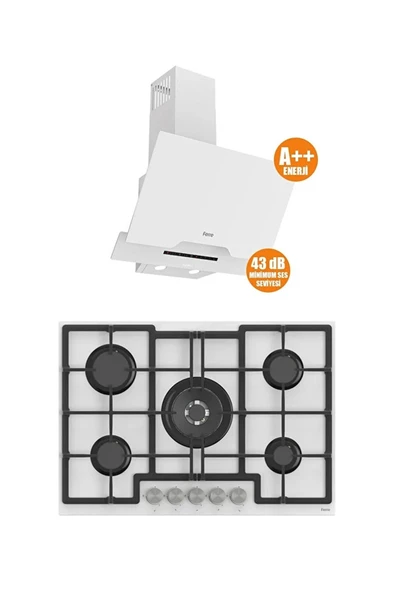 Ferre MEGA SERİSİ 2'Lİ ANKASTRE SET OCAK+DAVLUMBAZ (D064SA-ED036) ürün görseli 1