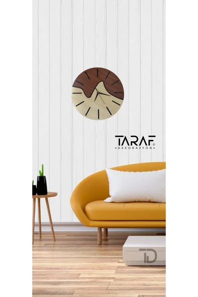 Taraf Dekorasyon Nehir Lazer Kesim Dekoratif 40 cm Duvar Saati ürün görseli 1