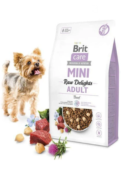 Brit Care Küçük Irk Biftekli FD Raw Delights Yetişkin Köpek Maması 2 Kg ürün görseli 1