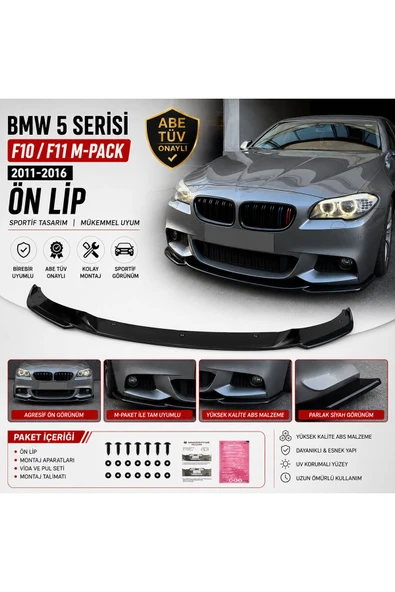 ROAL TUNİNGBMW 5 Serisi F10 / F11 M-Pack 2011-2016 modelleriyle uyumlu, ABE TÜV onaylı ön LİP. ürün görseli 1