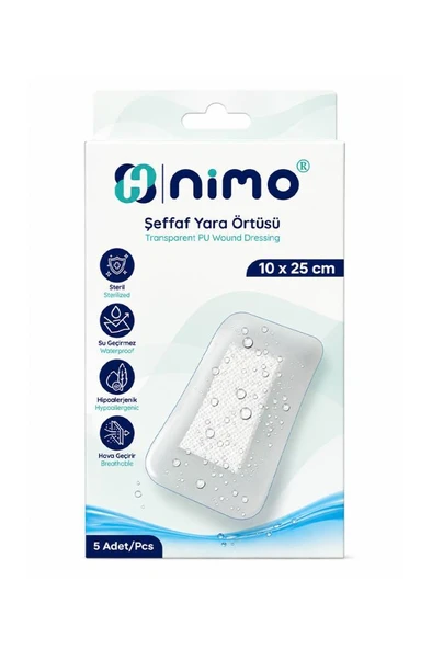 Nimo Şeffaf Yara Örtüsü 10x25 cm 5li ürün görseli 1