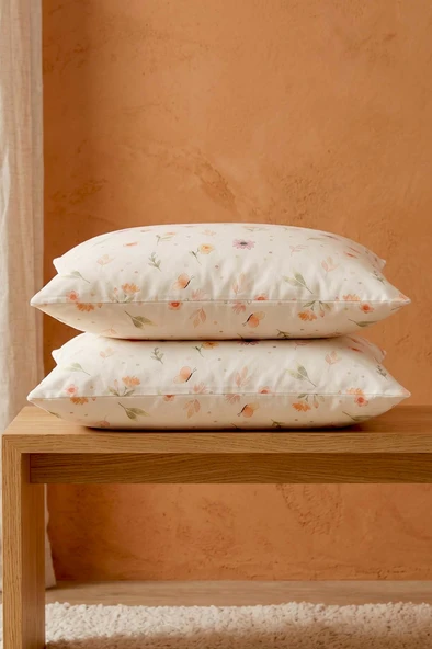 Soft Çiçekli Pamuklu 2'li Yastık Kılıfı 50x70 cm ürün görseli 1