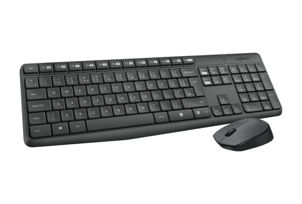 Logitech MK235 Multimedya Q Klavye Mouse Set Siyah - Resim 3