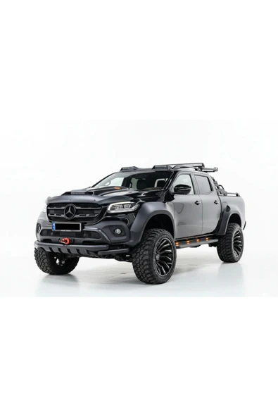 ROAL TUNİNGMercedes X-Class 2018+ Birebir Uyum Ön Tampon Shark Koruma Demiri (Parlak siyah) Piano Black ürün görseli 1