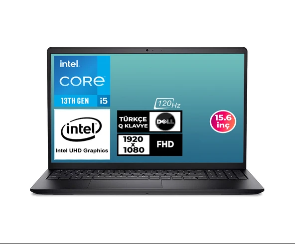 Dell Vostro 3530 N3409PVNB3530U i5-1334U 8 GB 512 GB SSD 15.6" Ubuntu Dizüstü Bilgisayar ürün görseli 1