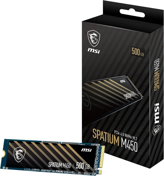 Msı Spatium M450 500gb V1 3600/2000mb/s Pcıe 4.0 Nvme M.2 Ssd ürün görseli 1
