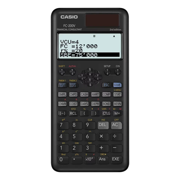 Casio FC-200V 2nd Edition Finansal Hesap Makinesi 4 Satır LCD Ekranlı Profesyonel Finans ve Muhasebe Hesap Makinesi ürün görseli 1