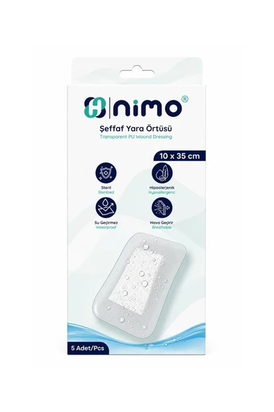 Nimo Şeffaf Yara Örtüsü 10x35 cm 5li ürün görseli 1