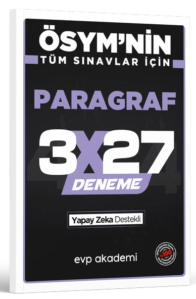ÖSYM'nin Tüm Sınavlar İçin 3x27 Paragraf Deneme EVP Akademi ürün görseli 1