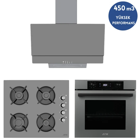 Alveus AFM Serisi FC-38 Cam Antrasit-Gri  3'lü Ankastre Set ( FM7710 + FM2210 + FM3407 ) ürün görseli 1