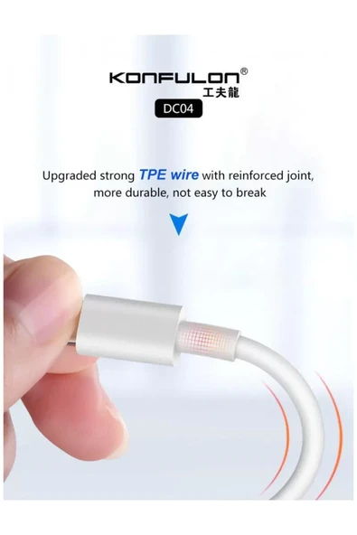 Konfulon DC04 Süper Hızlı Micro USB Kablo 1M 2A - Resim 3
