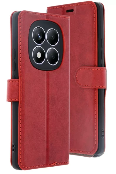 Newface Xiaomi Redmi Note 14 Pro 4G Kılıf Trend S Plus Kapaklı Kılıf - Kırmızı ürün görseli 1