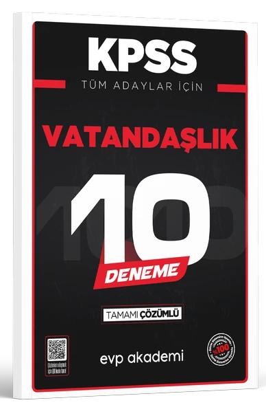 KPSS Tüm Adaylar İçin Vatandaşlık 10 Deneme Tamamı Çözümlü EVP Akademi ürün görseli 1