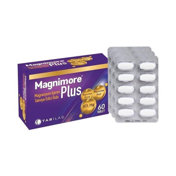 Magnimore Plus Magnezyum İçeren Takviye Edici Gıda 60 Tablet ürün görseli 1