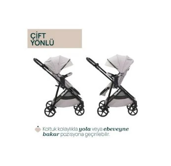 Chicco Seety Çift Yönlü Bebek Arabası - Florence Beige - Resim 5