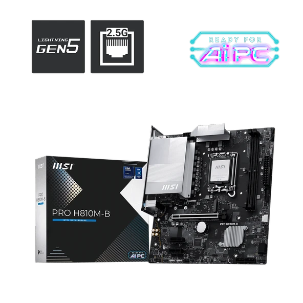 MSI PRO H810M-B DDR5 HDMI-DP PCIE 4.0 1851p mATX ürün görseli 1