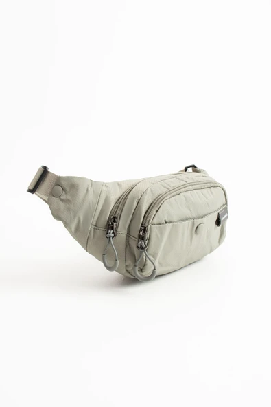 Unisex Paraşüt Kumaş Suya Dayanıklı 3 Bölmeli Body Bag SI-6036  Açık Gri ürün görseli 1