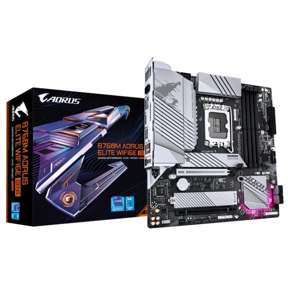 GIGABYTE B760M AORUS ELITE WIFI6E GEN5 DDR5 HDMI-DP TYPEC PCIE 4.0 1851p mATX ürün görseli 1