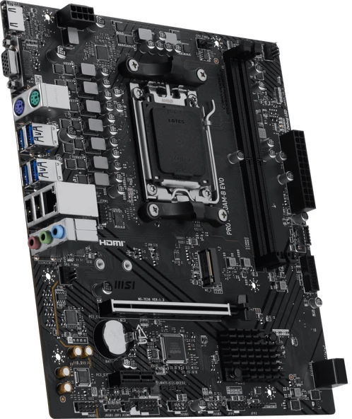 MSI PRO A620AM-B EVO DDR5 HDMI PCIE 4.0 AM5 mATX ürün görseli 1