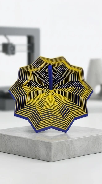 Eclipson Skyward 3D Baskı Geometrik Topaç | Dönen Stres Oyuncağı Spin Top ürün görseli 1