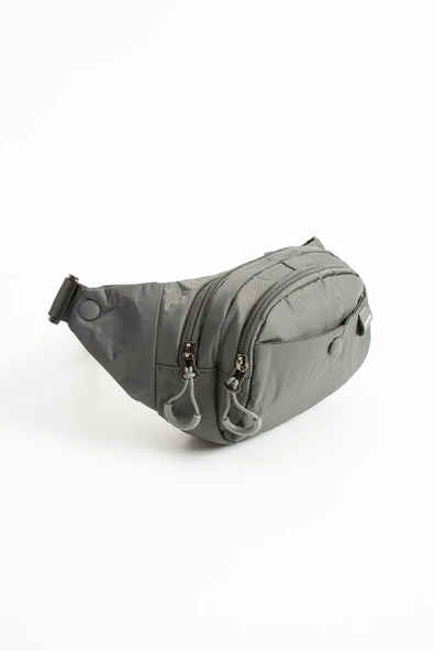 Unisex Paraşüt Kumaş Suya Dayanıklı 3 Bölmeli Body Bag SI-6036  Koyu Gri ürün görseli 1