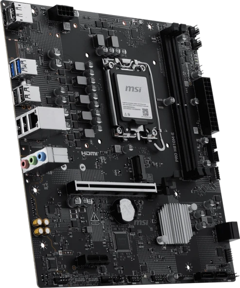 MSI PRO H810M-E DDR5 HDMI-DP PCIE 4.0 1851p mATX ürün görseli 1
