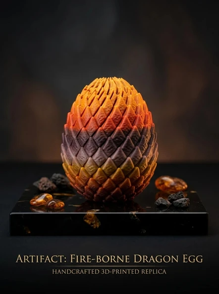 SerinAl Büyük Boy Dragon Yumurtası Fidget Oyuncak | 3D Baskı Ejderha Yumurtası ürün görseli 1