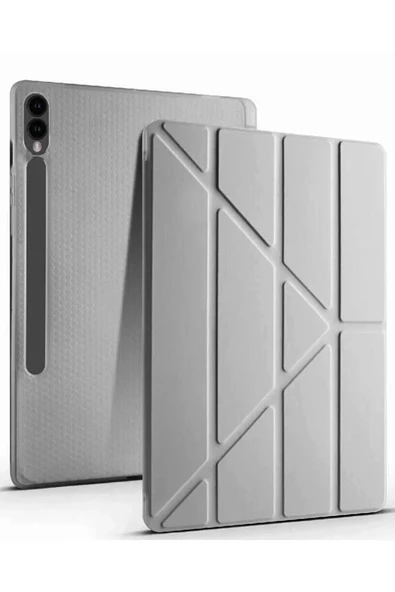 Newface Samsung Galaxy X510 Tab S9 FE 11 Kılıf Kalemlikli Mars Tablet Kılıfı - Koyu Gri ürün görseli 1