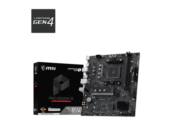 MSI PRO B550M-B DDR4 HDMI-DP PCIE 4.0 AM4 mATX ürün görseli 1