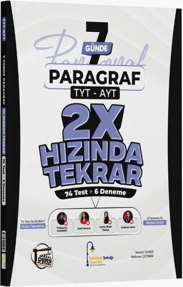TYT AYT Paragraf Ders Platosu 7 Günde 2X Hızında Tekrar Deneme Edebiyat Sokağı ürün görseli 1