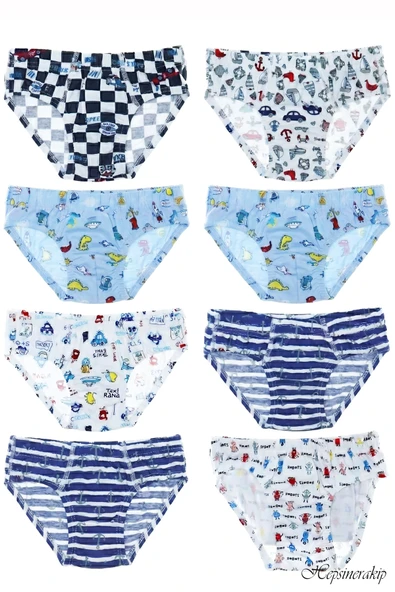 6'lı Tutku Erkek Çocuk Slip Külot Renkli Empirme Elastan TEC0255 ürün görseli 1