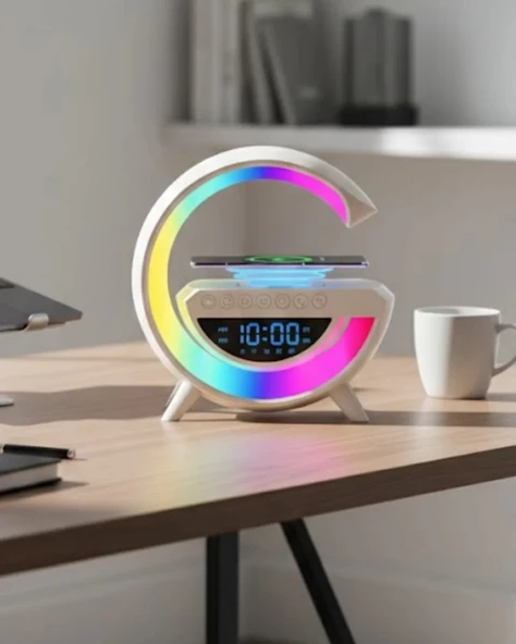Nevamel® Modern RGB Işıklı Kablosuz Hoparlör Uzun Süreli Müzik Keyfi ürün görseli 1