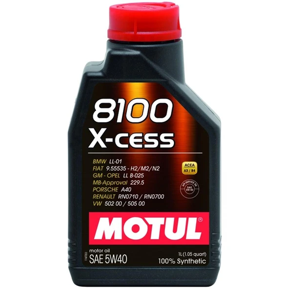 Motul 8100 X-Cess 5W-40 Tam Sentetik Motor Yağı 1 L ürün görseli 1