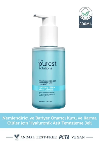 The Purest Solutions Kuru ve Karma Ciltler için Nemlendirici ve Bariyer Onarıcı Temizleme Jeli 200 ml ürün görseli 1