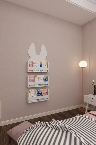 eceahşaptasarım Montessori Kitaplık. Çocuk Odası Duvar Rafı ürün görseli 1