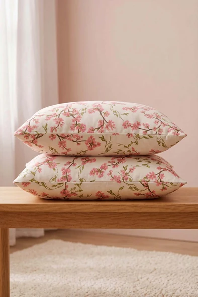 Sakura Pamuklu 2'li Yastık Kılıfı 50x70 cm ürün görseli 1