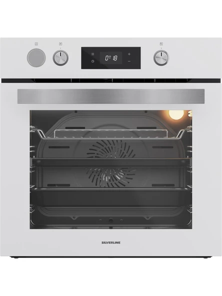 Silverline BO65P4W01 Buhar Destekli + Airfryer Özellikli Ankastre Fırın Beyaz ürün görseli 1