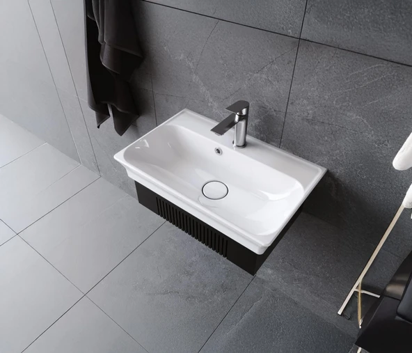 Turkuaz Cerastyle Blue Etajerli Lavabo 60*38 cm (Seramik Kapak Dahil) ürün görseli 1