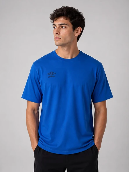 UMBRO Season Erkek Mavi Pamuklu Spor Tişört NF0150 ürün görseli 1