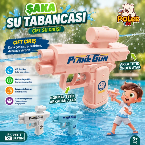 Çift Su Çıkışlı Şaka Su Tabancası Eğlenceyi İkiye Katlayan Mini Su Püskürtme Oyuncağı ürün görseli 1