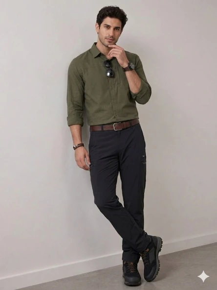 Erkek Siyah Outdoor Pantolon - Resim 2