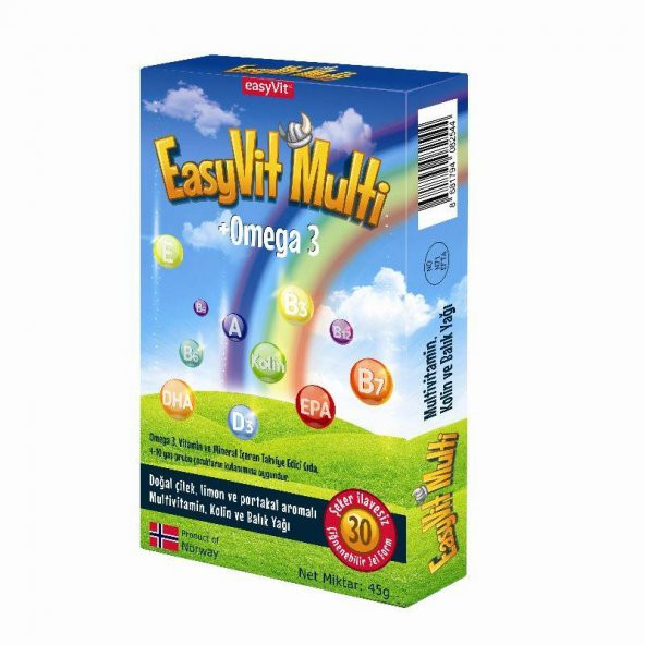 EasyVit Multi Omega 3 Multivitamin 30 Çiğnenebilir Jel Tablet ürün görseli 1