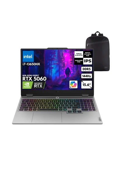 Loq 15IRX10 i7-13650HX 16GB 2 TB RTX5060 15.6" Win 10 Pro + S.Çantası 83JE00J5TRHMF71 ürün görseli 1